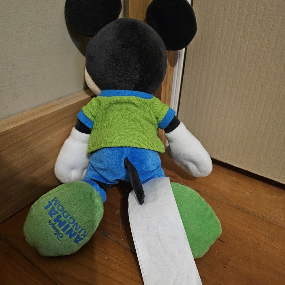 Disney's The Dino Institute themed Mickey Mouse green and blue small plush